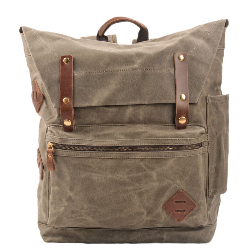Sac À Dos Toile Imperméable Camping Voyage Vintage