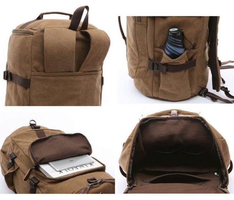 Sac À Dos Toile Vintage Grand D’école