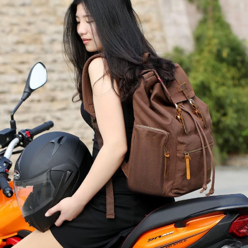 Sac À Dos Toile Vintage Pour Hommes 21l