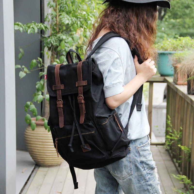 Sac À Dos Toile Vintage Pour Hommes 21l