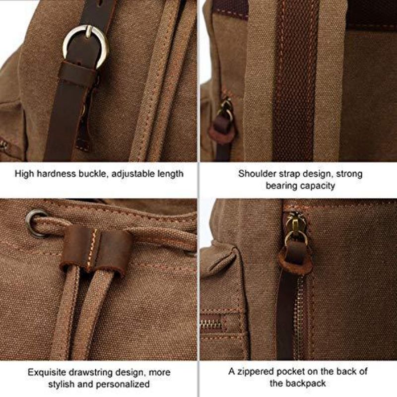 Sac À Dos Toile Vintage Pour Hommes 21l