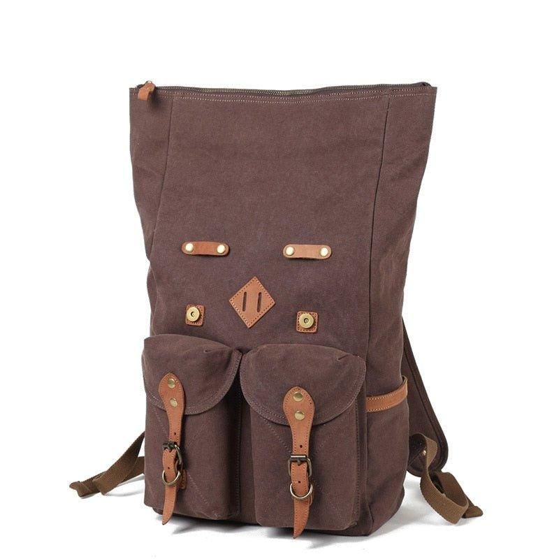Sac À Dos Toile Vintage Pour Hommes Cuir