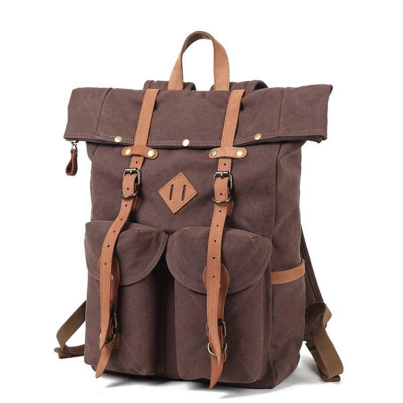 Sac À Dos Toile Vintage Pour Hommes Cuir