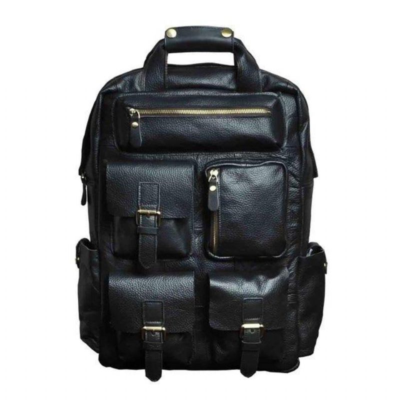 Sac À Dos Vintage Cuir Crazy Horse Pour Ordinateur Portable 17 Pouces