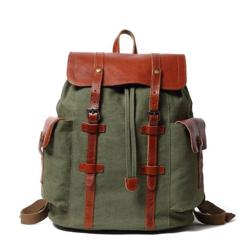 Sac À Dos Vintage Cuir Toile