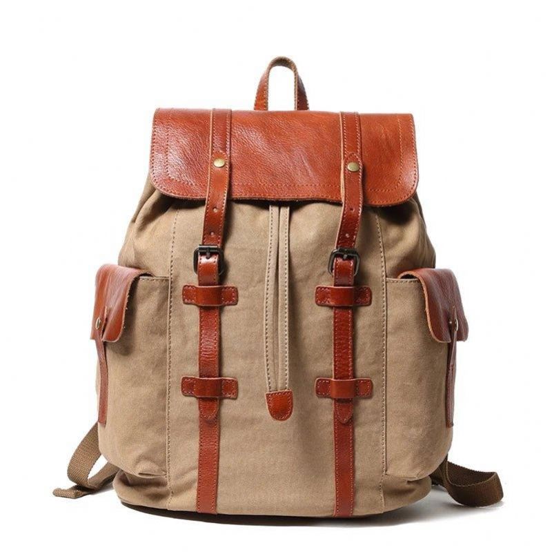 Sac À Dos Vintage Cuir Toile