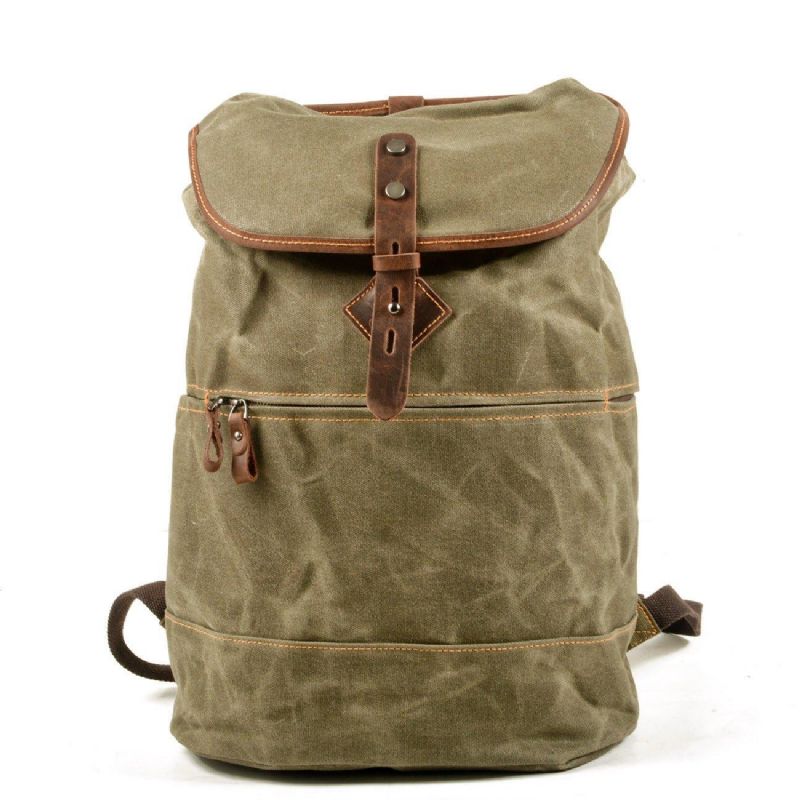 Sac À Dos Vintage Toile Pour Hommes Avec Cordon Serrage