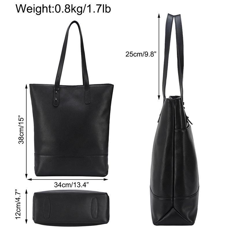 Sac Fourre-tout Cuir Noir Pour Femme
