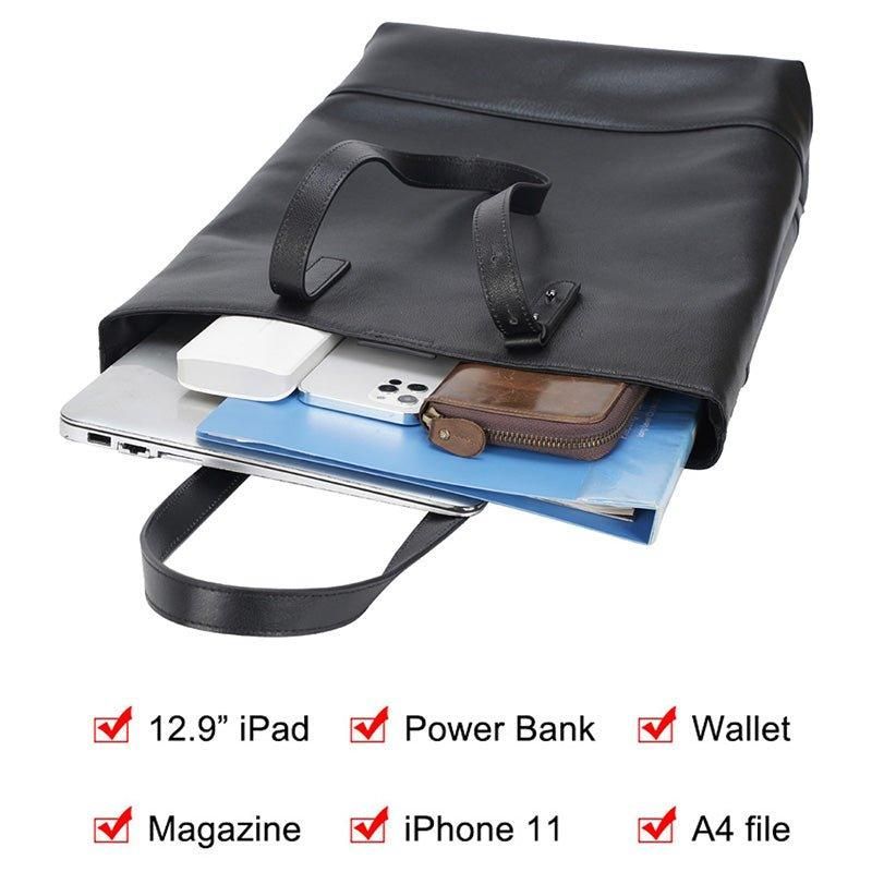 Sac Fourre-tout Cuir Noir Pour Femme