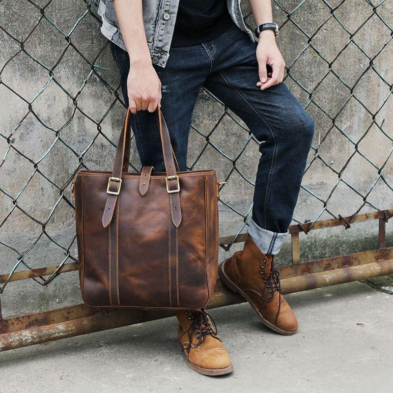 Sac Fourre-tout Pour Hommes Avec Sangle Cuir