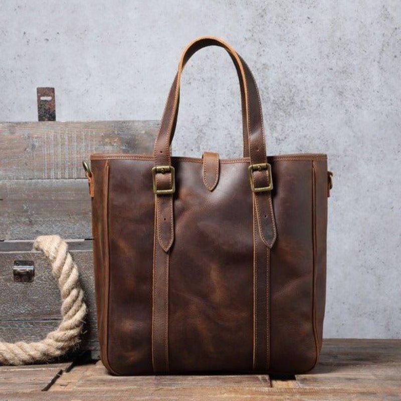 Sac Fourre-tout Pour Hommes Avec Sangle Cuir