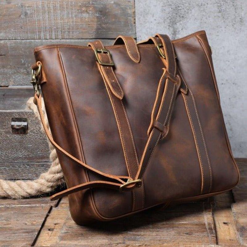 Sac Fourre-tout Pour Hommes Avec Sangle Cuir