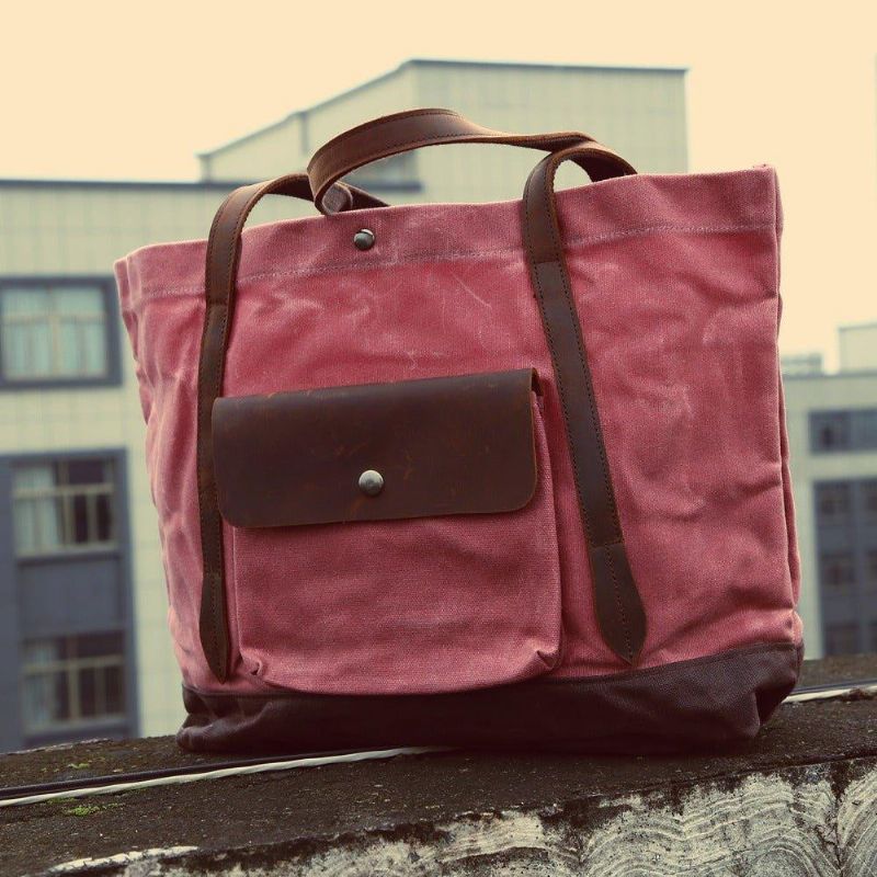 Sac Fourre-tout Surdimensionné Toile Cirée Avec Poche