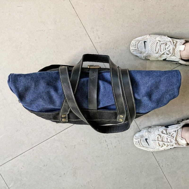 Sac Fourre-tout Toile À Rouleau Avec Sangle Et Pochette Pour Ordinateur Portable