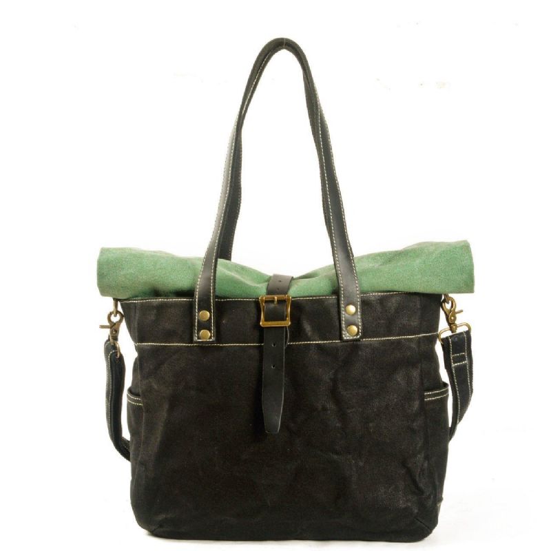 Sac Fourre-tout Toile À Rouleau Avec Sangle Et Pochette Pour Ordinateur Portable