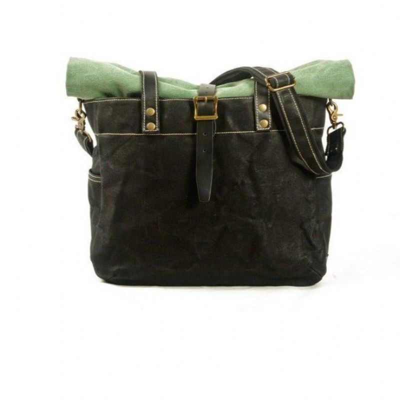 Sac Fourre-tout Toile À Rouleau Avec Sangle Et Pochette Pour Ordinateur Portable