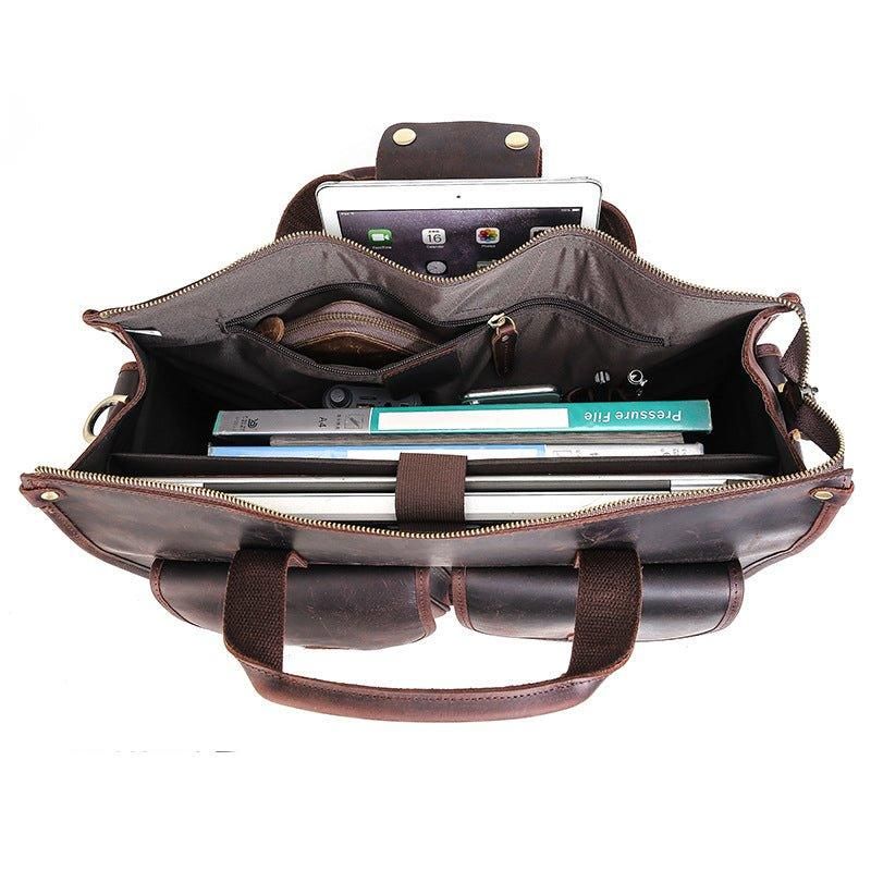 Sac À Main Vintage Porte-documents Cuir Pour Hommes