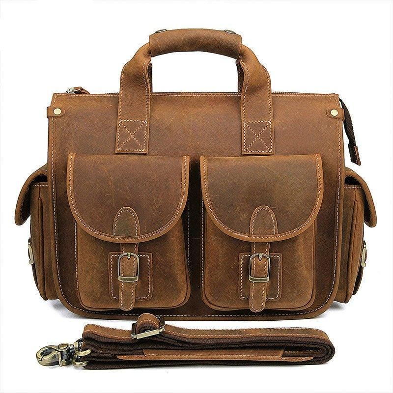 Sac À Main Vintage Porte-documents Cuir Pour Hommes