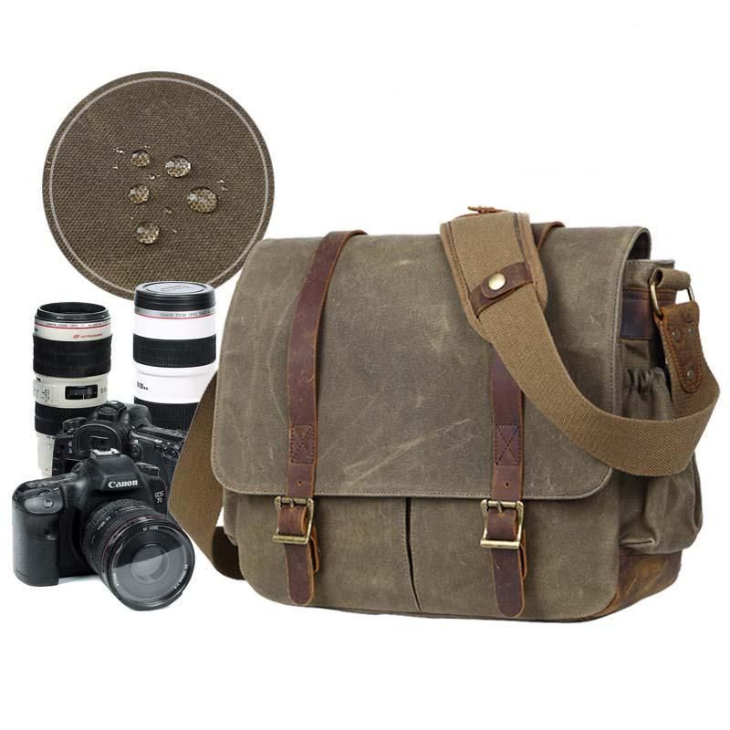 Sac Messager Pour Appareil Photo Reflex Numérique Toile Cirée