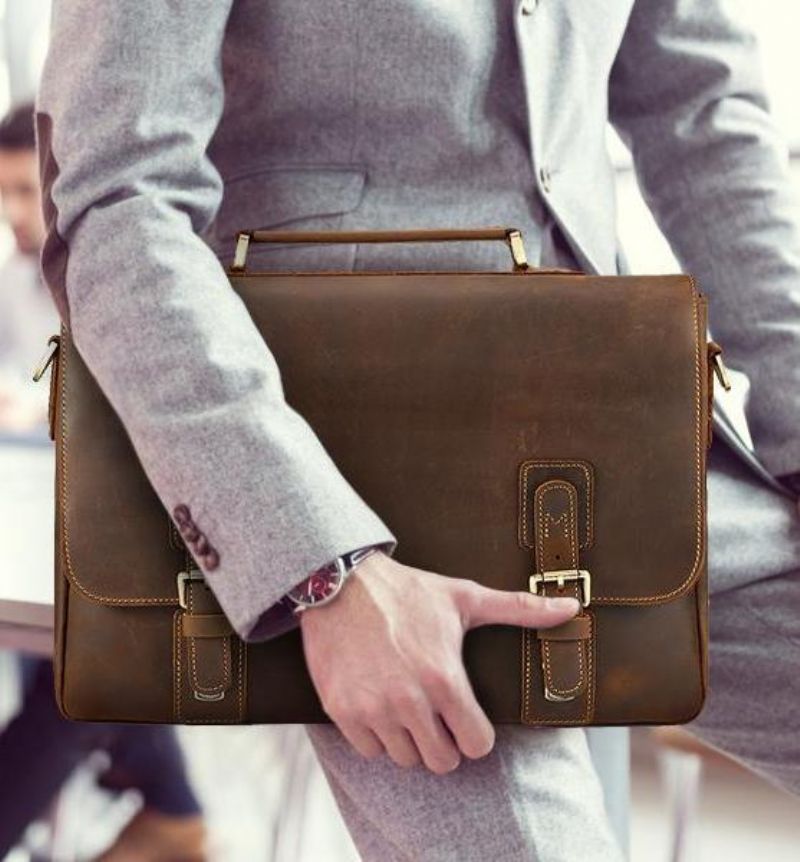 Sac Messager Cuir Véritable 14 Pouces