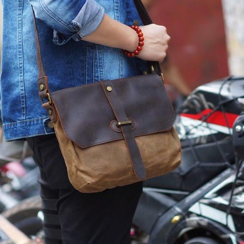 Sac Messager Toile À Bandoulière Pour Homme