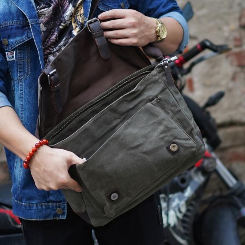 Sac Messager Toile Pour Hommes