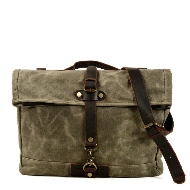 Sac Messager Toile Vintage Pour Ordinateur Portable Et Motobags