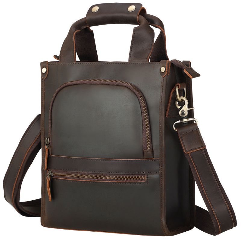 Sac Messager Vertical Cuir Pour Homme