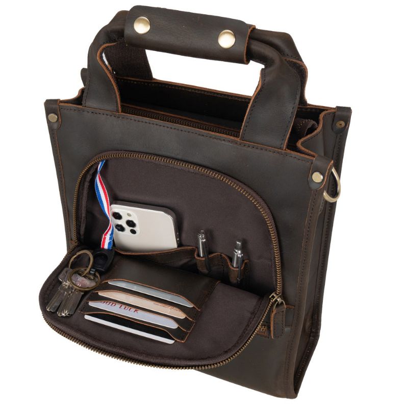 Sac Messager Vertical Cuir Pour Homme
