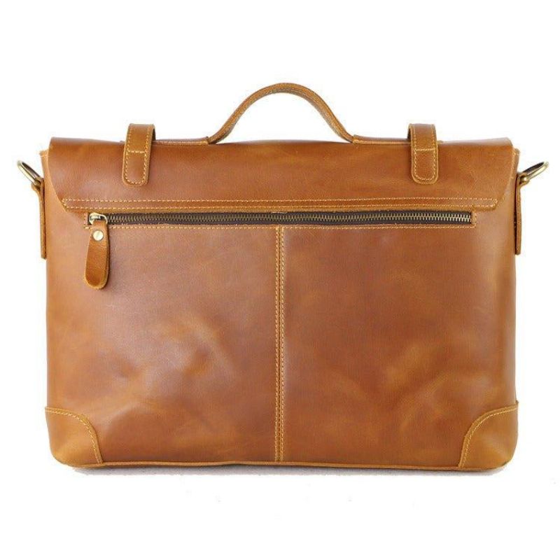 Sac Messager Vintage Cuir Pour Homme Ordinateur Portable 14 Pouces