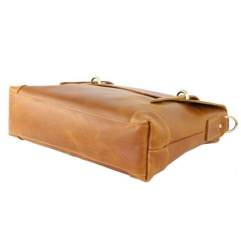 Sac Messager Vintage Cuir Pour Homme Ordinateur Portable 14 Pouces