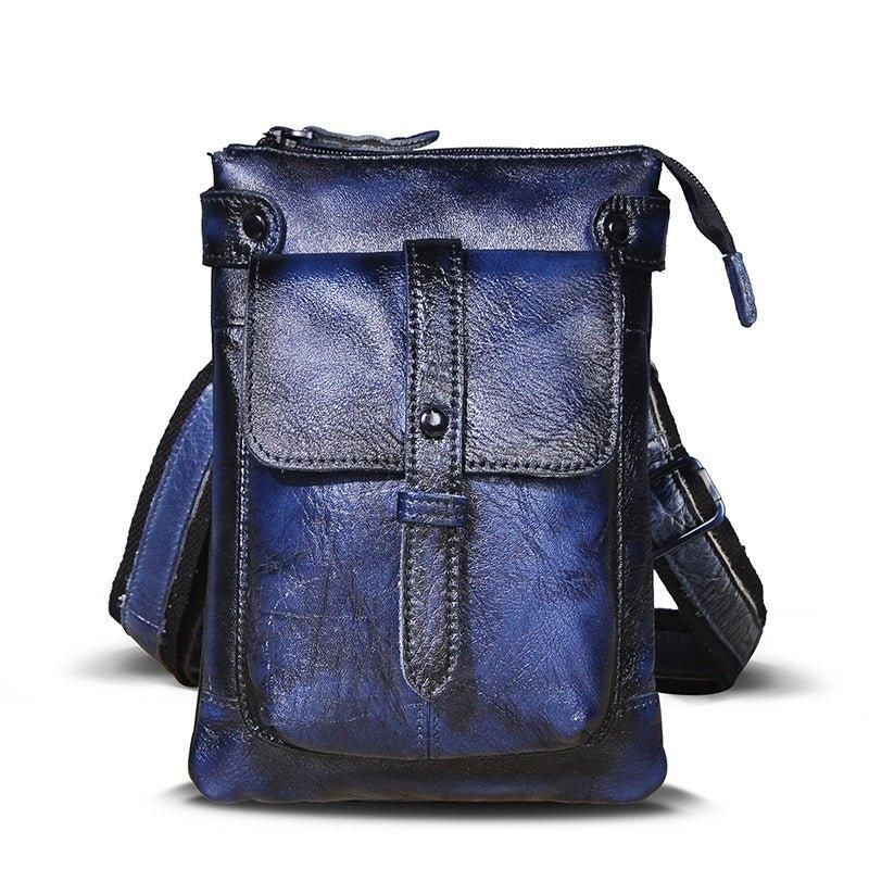 Sac Messager Vintage Cuir Véritable 8 Pouces Pour Hommes