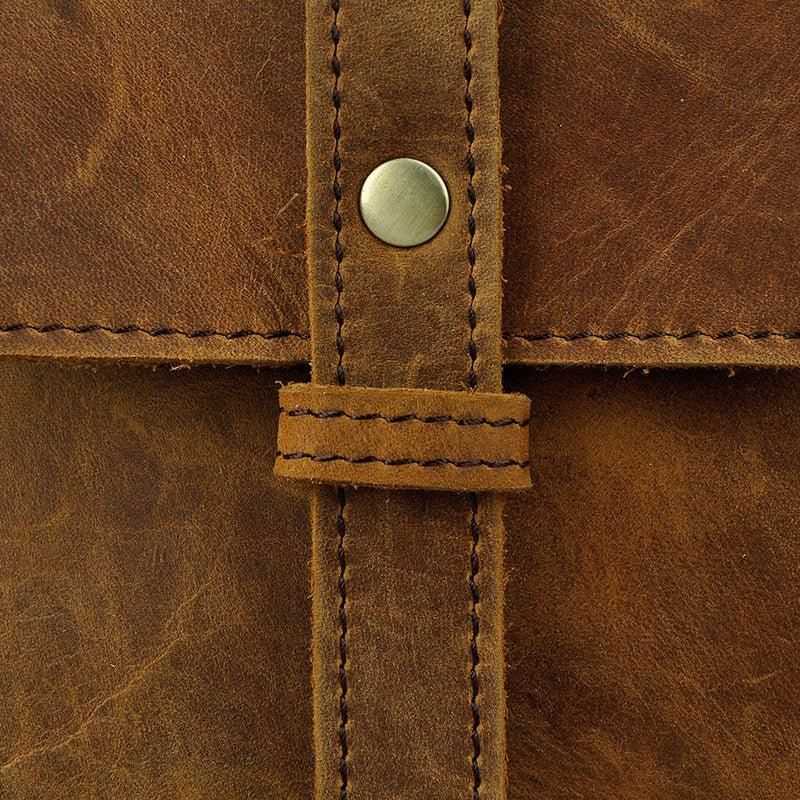 Sac Messager Vintage Cuir Véritable 8 Pouces Pour Hommes