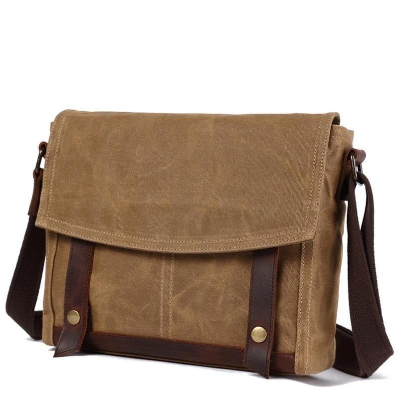 Sac Messager Vintage Toile À Bandoulière Pour Homme