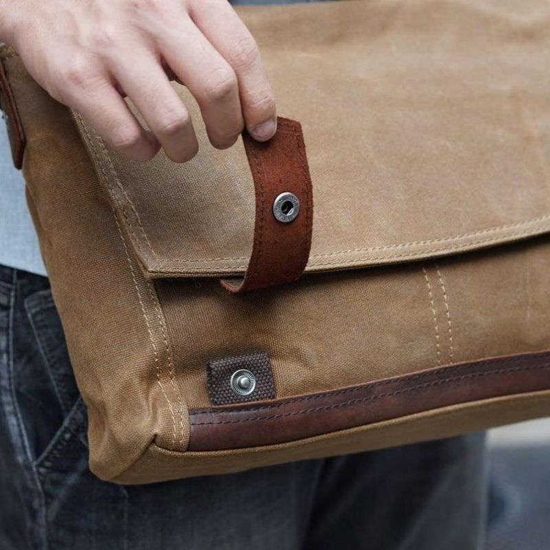 Sac Messager Vintage Toile À Bandoulière Pour Homme