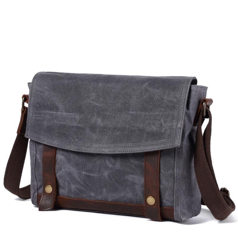 Sac Messager Vintage Toile À Bandoulière Pour Homme