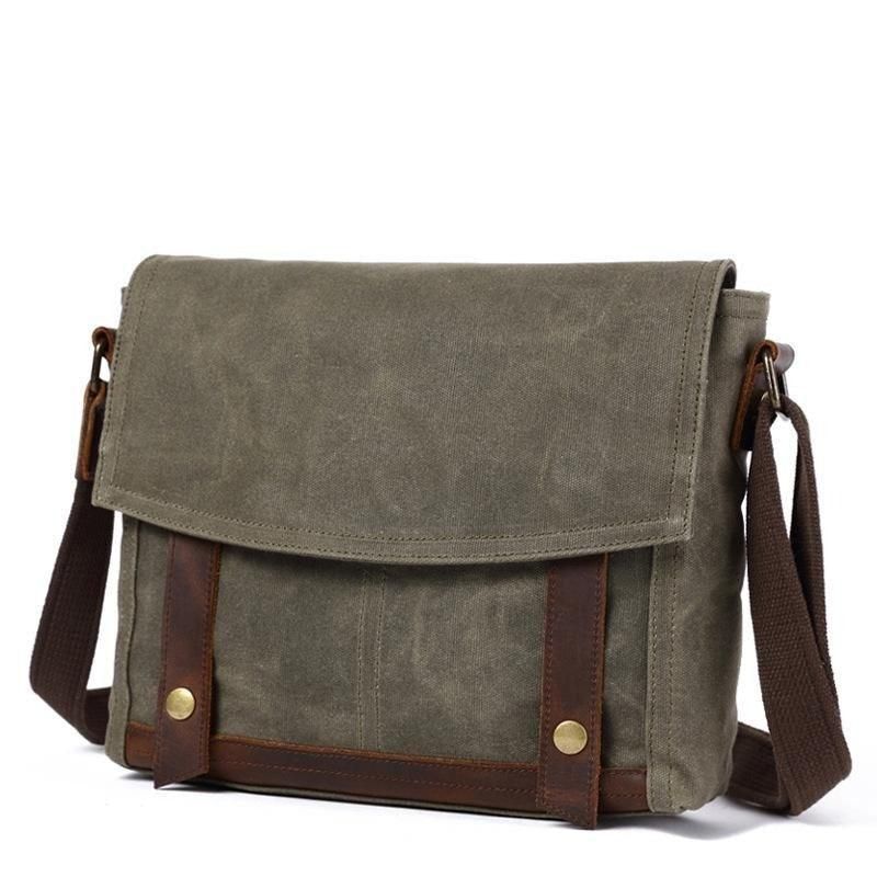 Sac Messager Vintage Toile À Bandoulière Pour Homme
