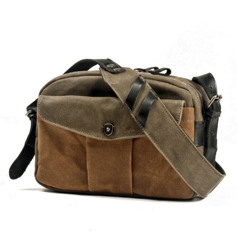 Sac Messager Vintage Toile Cirée Pour Appareil Photo Voyage