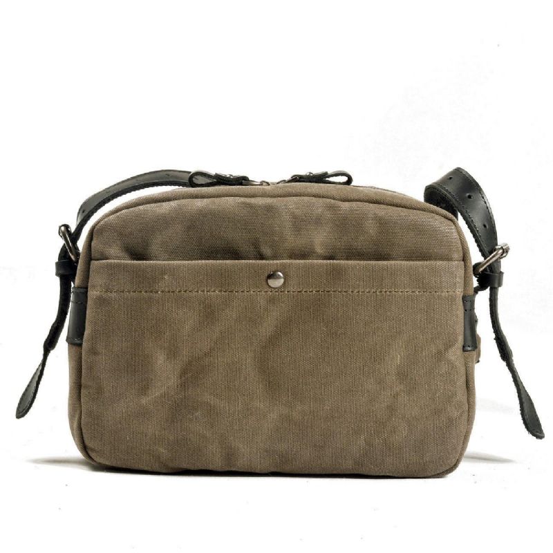 Sac Messager Vintage Toile Cirée Pour Appareil Photo Voyage