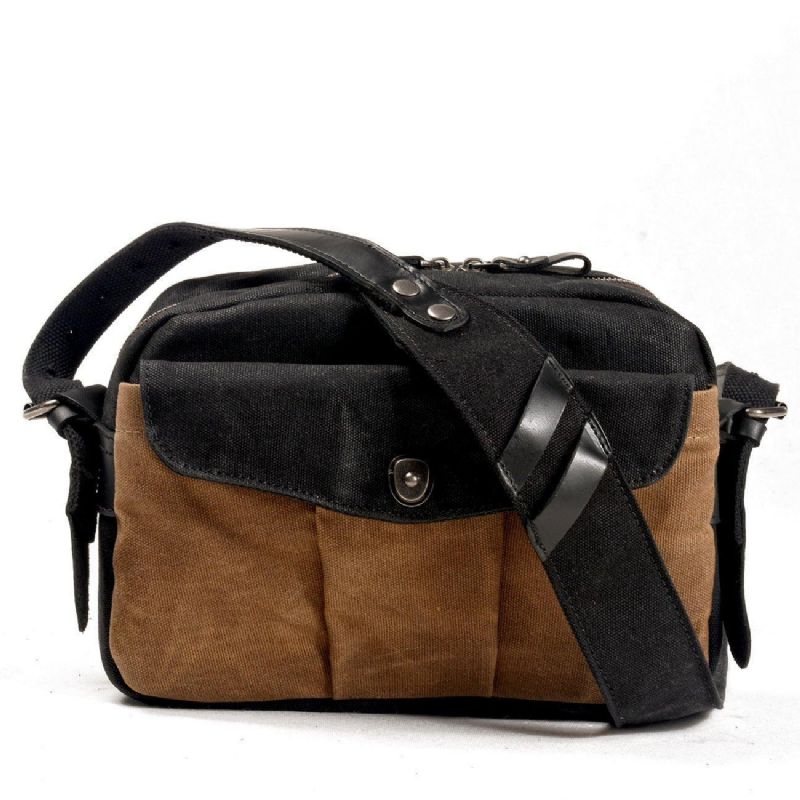 Sac Messager Vintage Toile Cirée Pour Appareil Photo Voyage