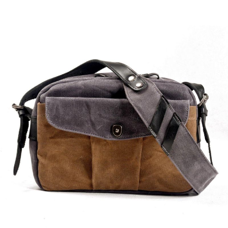 Sac Messager Vintage Toile Cirée Pour Appareil Photo Voyage