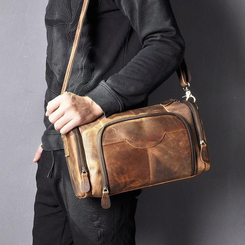 Sac Messager Voyage Cuir Véritable Pour Homme