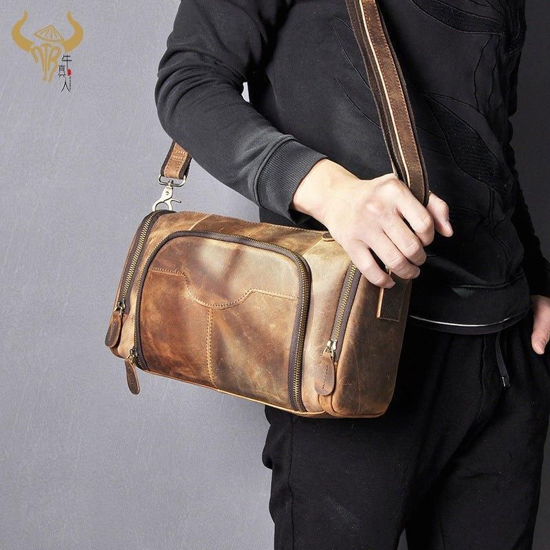 Sac Messager Voyage Cuir Véritable Pour Homme