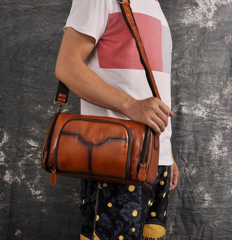 Sac Messager Voyage Cuir Véritable Pour Homme