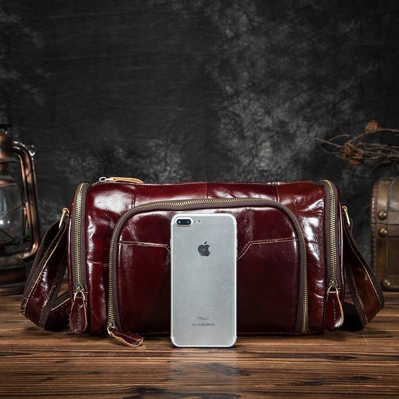 Sac Messager Voyage Cuir Véritable Pour Homme