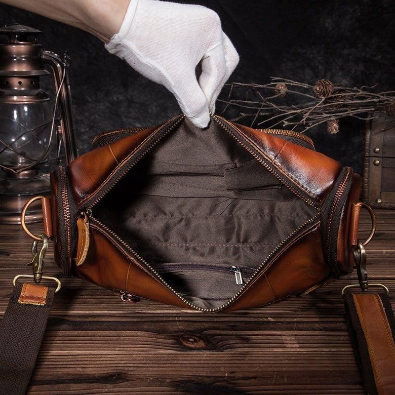 Sac Messager Voyage Cuir Véritable Pour Homme