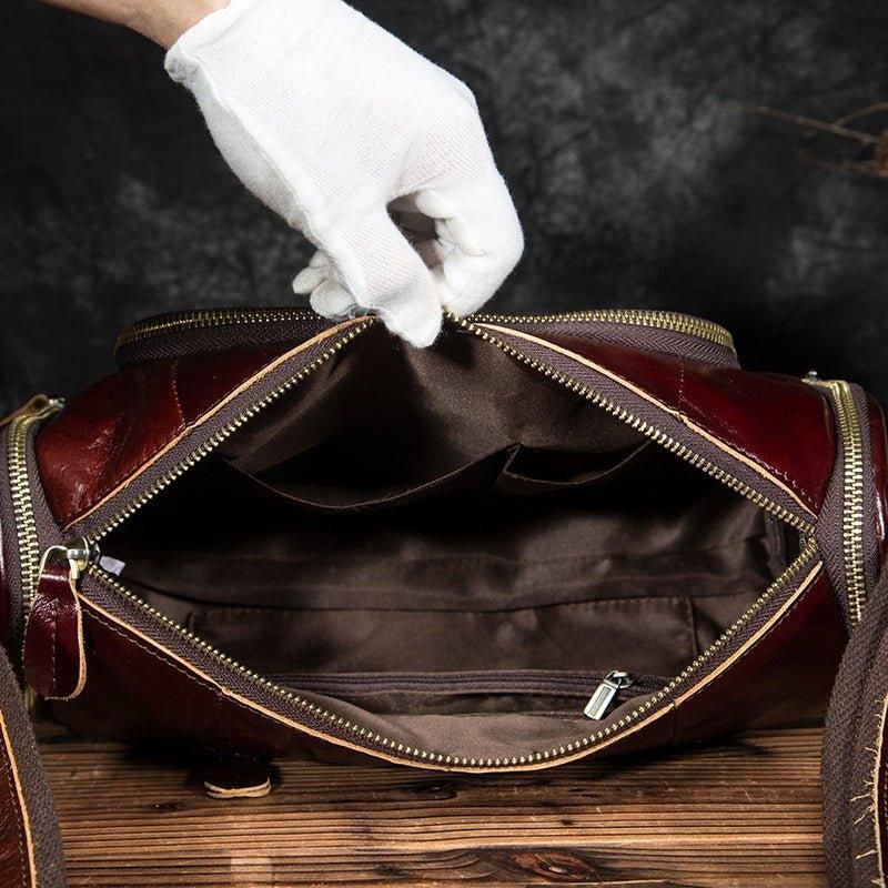 Sac Messager Voyage Cuir Véritable Pour Homme