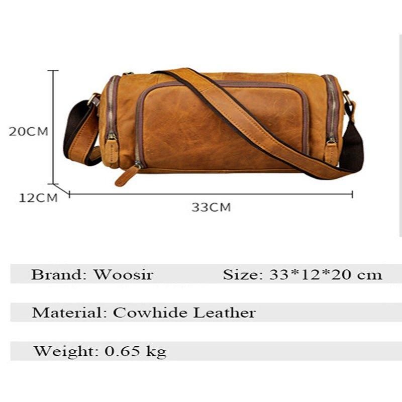 Sac Messager Voyage Cuir Véritable Pour Homme