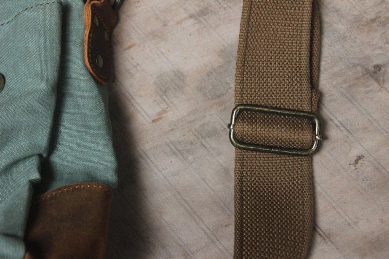 Sac Messenger Cartable Vintage Toile Cuir