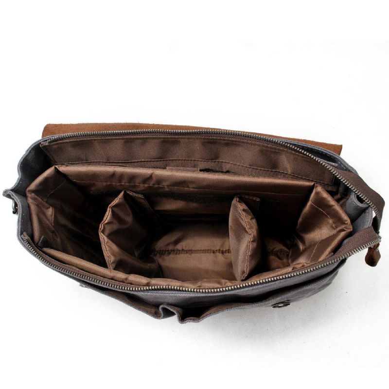 Sac Photo Imperméable Toile Cirée Et Cuir